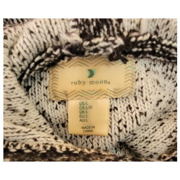 Anthropologie Ruby Moon L Gray Knit Cropped Sweater Hoodie Cozy Slouchy Skater - Picture 8 of 9